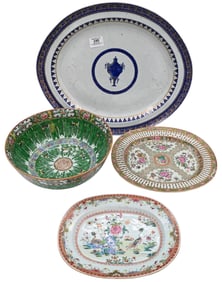 Four Piece Chinese Export Porcelain Lot