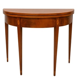 Federal Mahogany Demilune Game Table