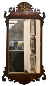 Chippendale Mahogany Mirror having Gilt Phoenix Bird