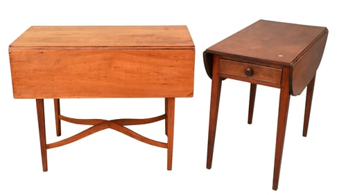 Two Federal Cherry Drop Leaf Pembroke Tables