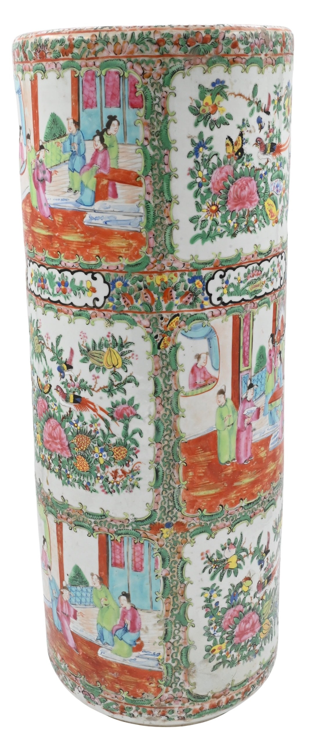 Chinese Export Rose Medallion Umbrella Stand (1 of 5)