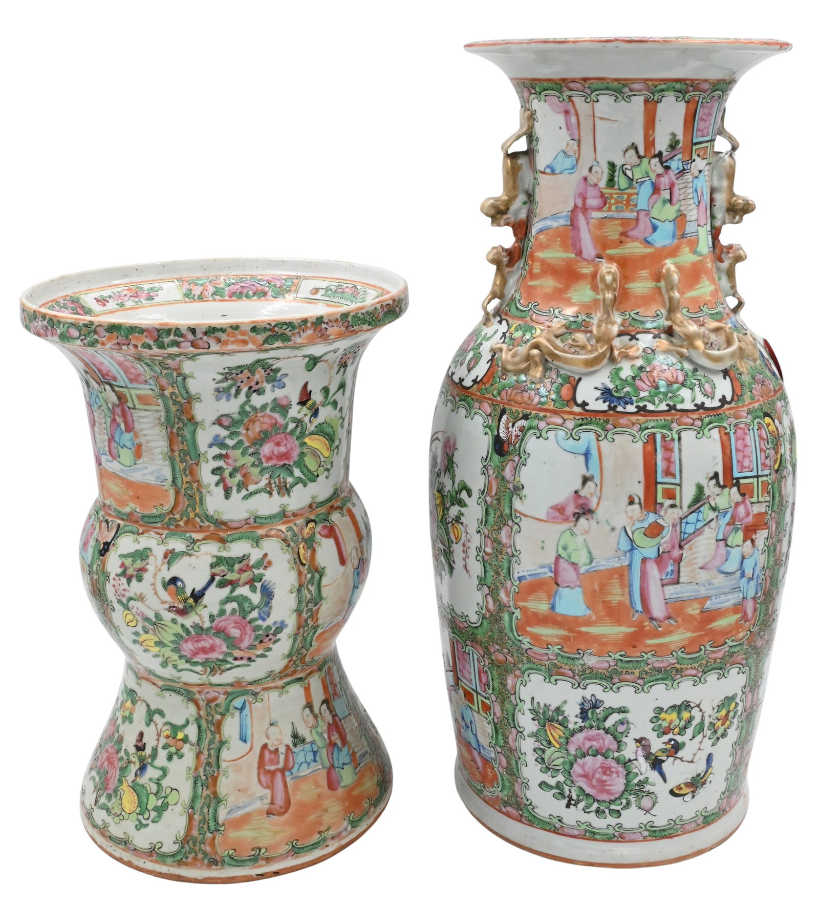 Two Chinese Export Rose Medallion Vases (1 of 11)