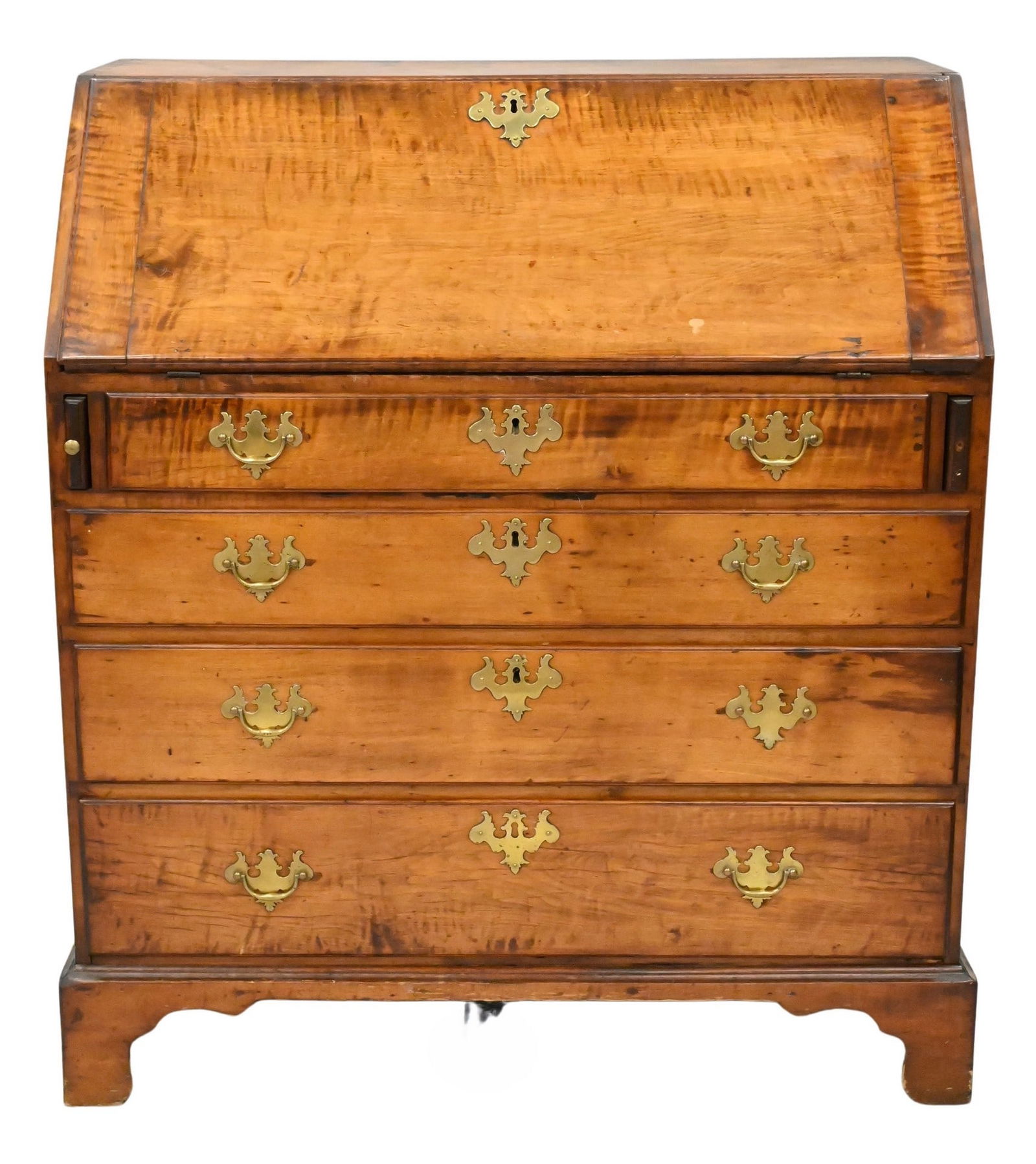 Chippendale Tiger Maple Slant Front Desk (1 of 5)