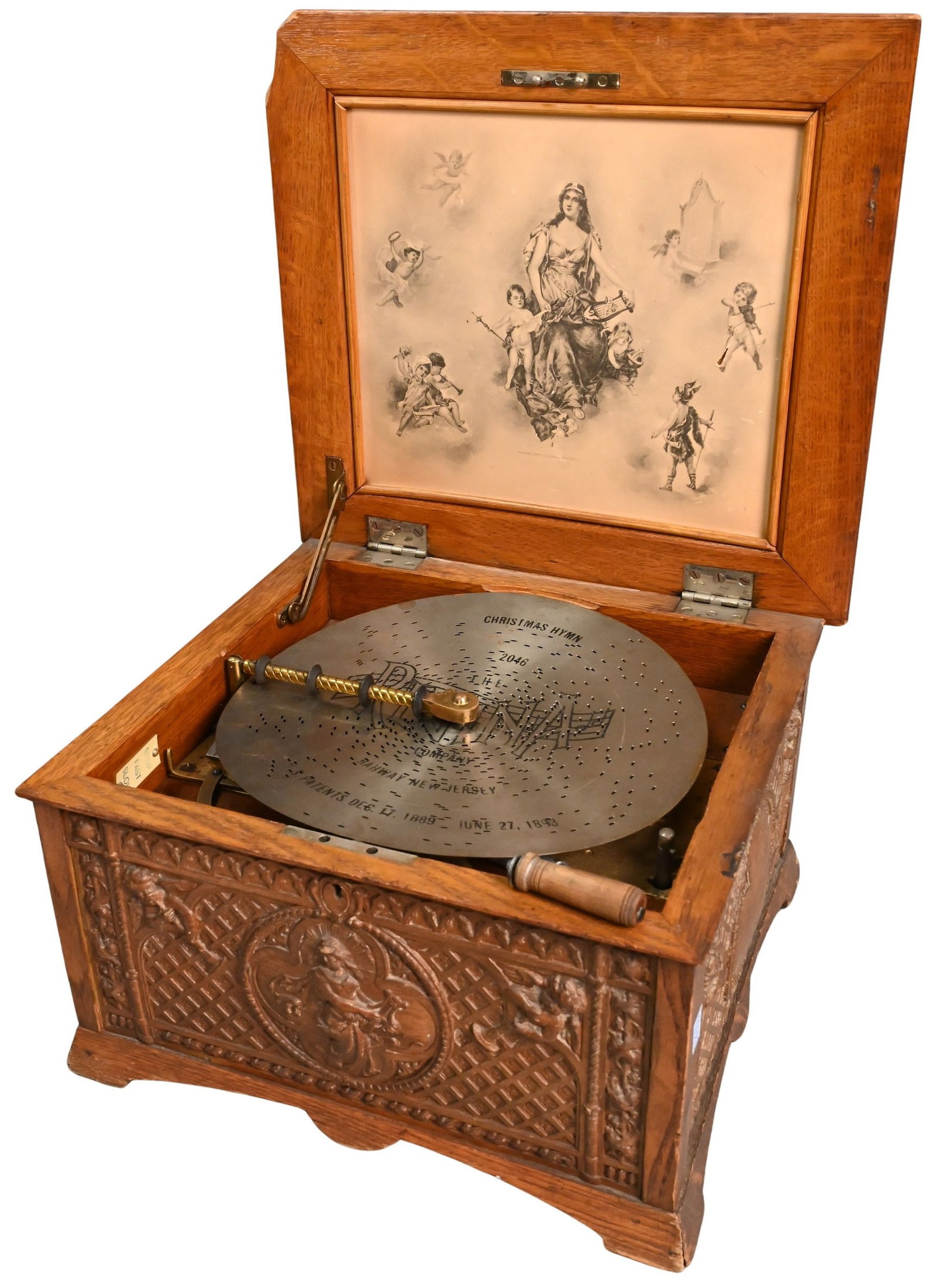 Regina Tabletop Music Box in Oak Case (1 of 7)