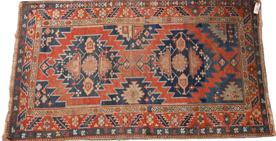 Two Caucasian Oriental Throw Rugs