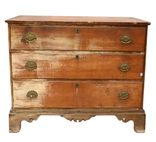 Chippendale Maple Three Drawer Chest