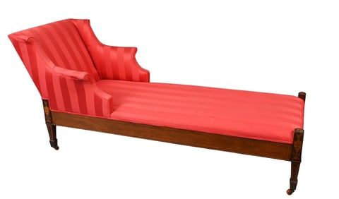 Federal Mahogany Day Bed in Red Upholstery