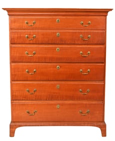 Federal Tiger Maple Tall Chest