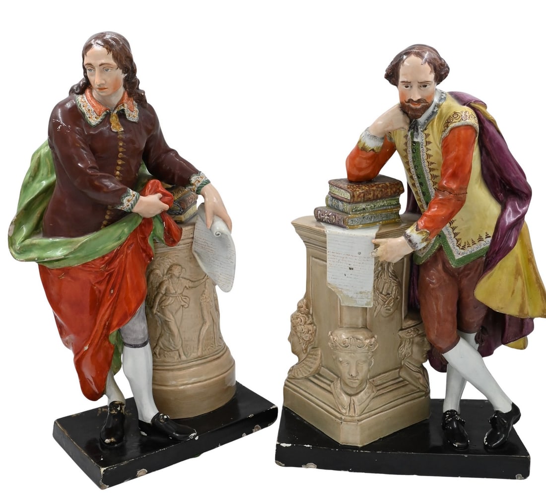 Pair of Large English Staffordshire Figures (1 of 11)