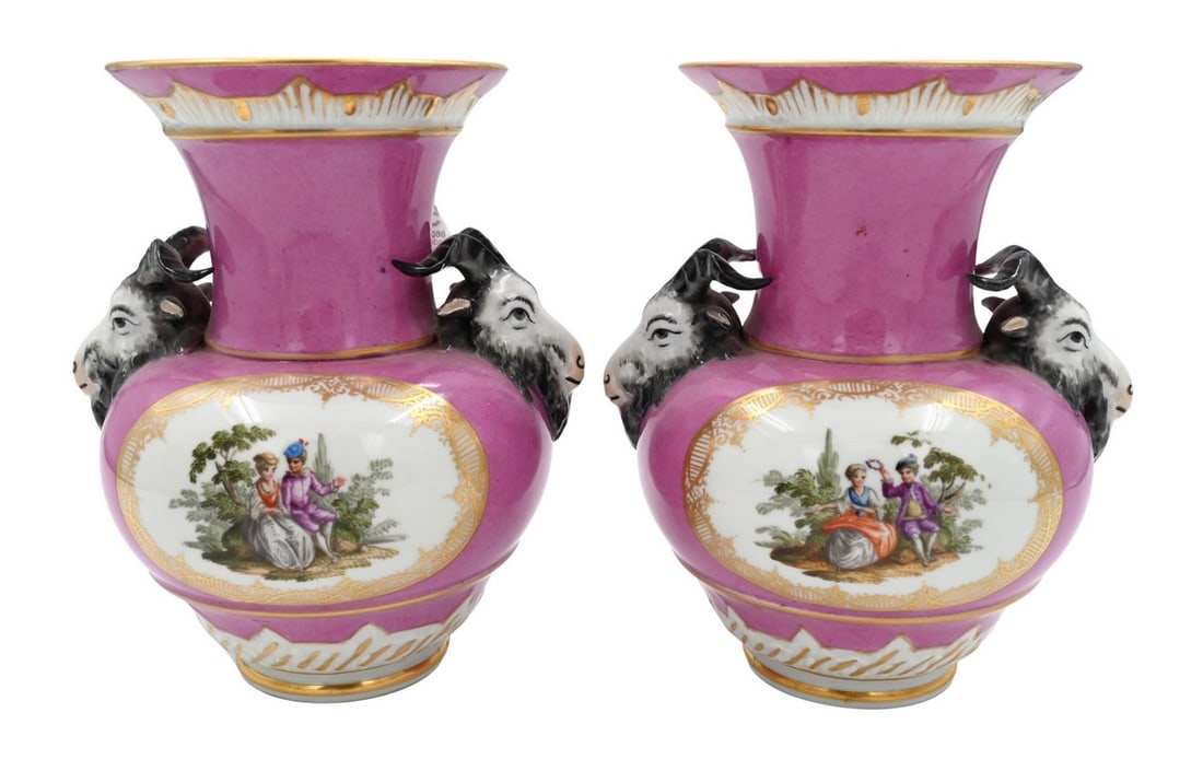 Pair of Berlin Porcelain Vases (1 of 4)