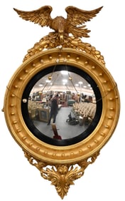 Federal Giltwood Convex Mirror in the manner of John Doggett