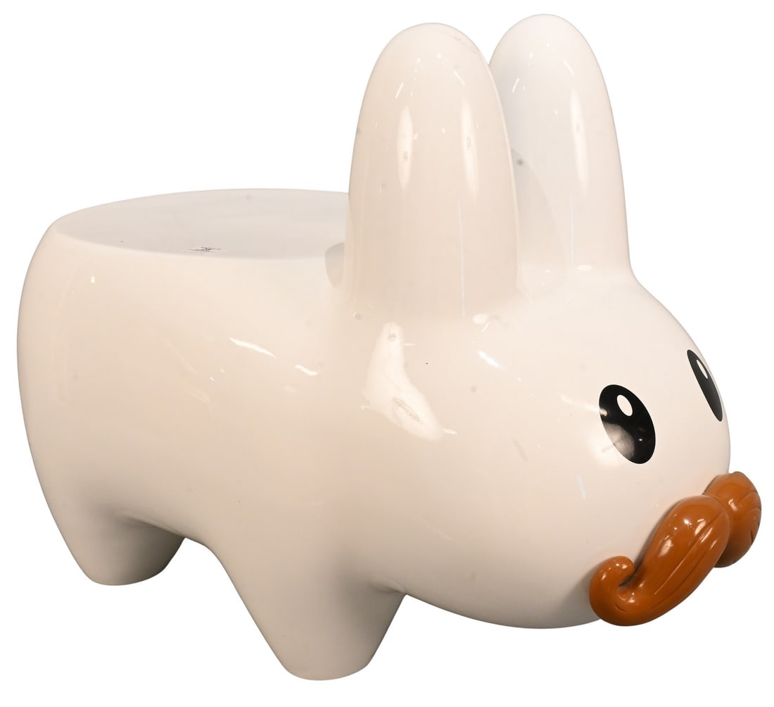Kidrobot Art Giant White Happy Stache Labbit Stool (1 of 4)
