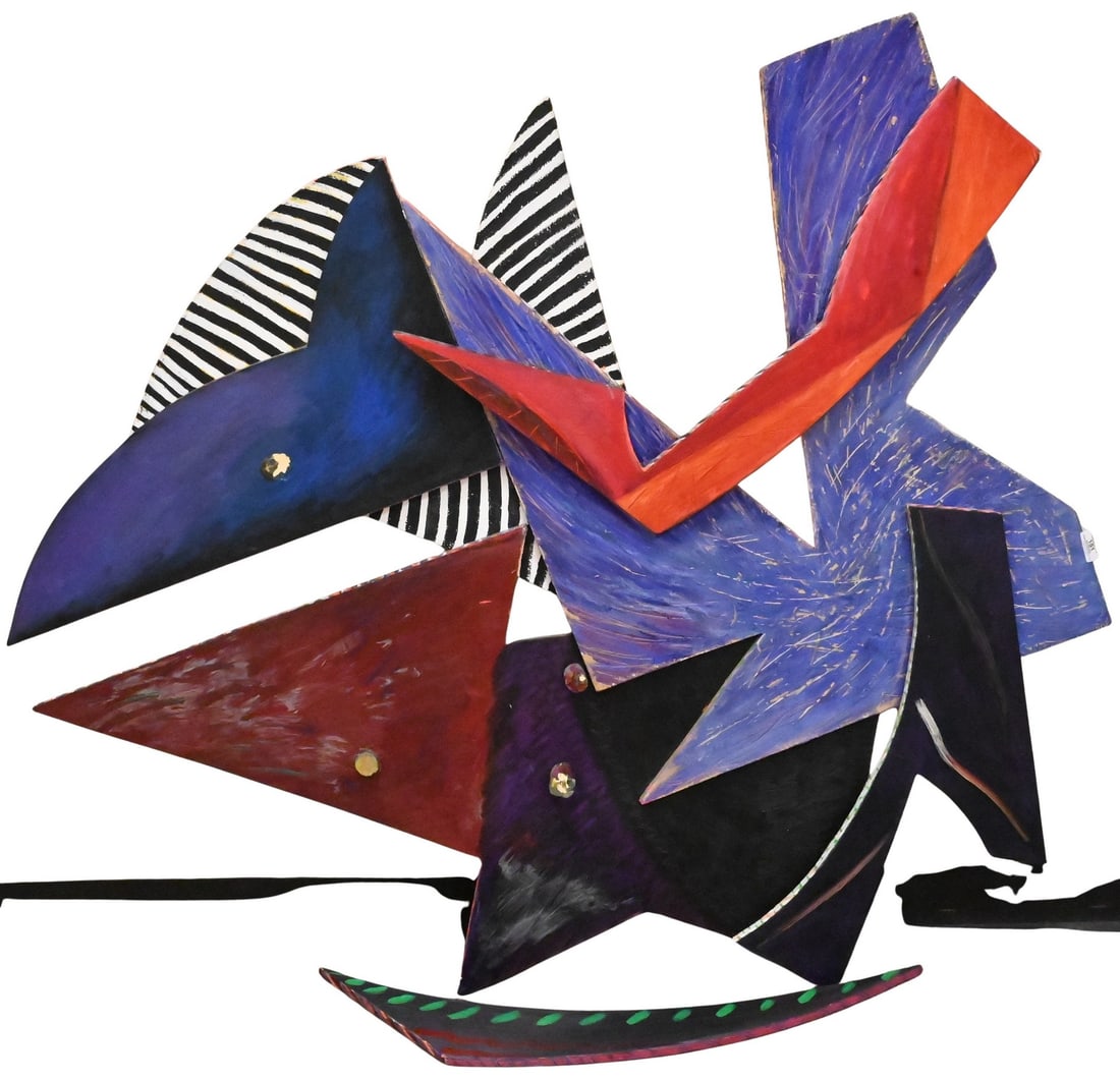 Margaret Heuges (20th Century): Margaret Heuges (20th Century) "Hell's Gate", 1982 Painted wood construction Signed and dated on verso Margaret Heuges 1982 45" x 50"