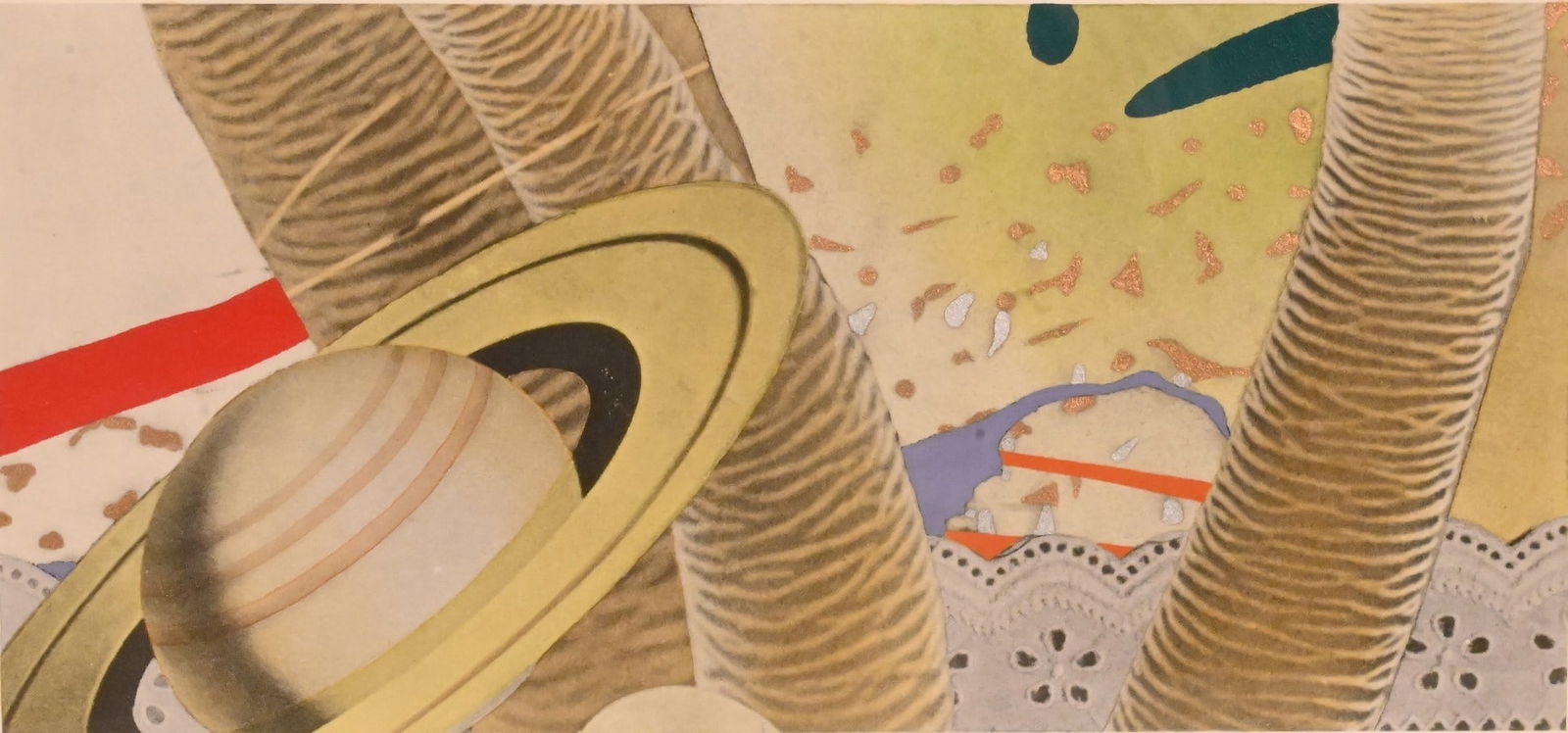 Michael Knigin (American B.1942): Michael Knigin (American B.1942) "Transtar", 1982 Mixed media, offset lithograph, edition 16/150 Signed and dated lower right Knigin 82 9 1/2" x 16"