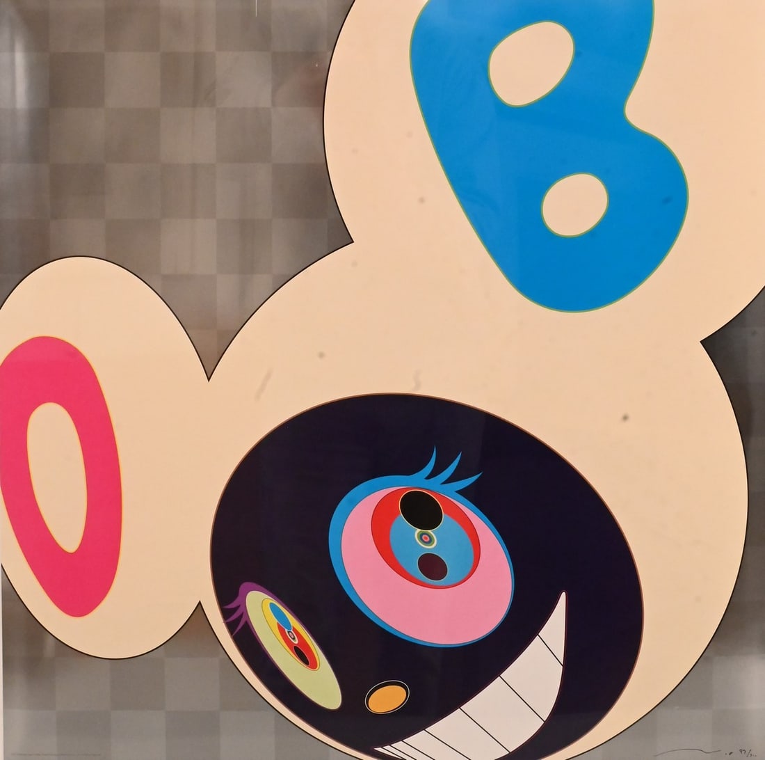 Takashi Murakami (Japanese B.1962): Takashi Murakami (Japanese B.1962) "And Then...Platinum" 2006 Offset lithograph on UV paper with cold stamp, edition 97/300 signed lower right 26" x 26" Provenance: KaiKai Kiki Co. LTD