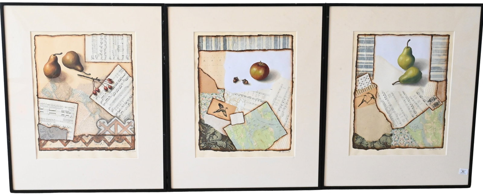 Three: Rachel Paxton (American B. 1959): Three: Rachel Paxton (American B. 1959) "Motionless Day #71" "Motionless Day #73" "Collected Minutes #2" Mixed media All signed and dated 21" x 16" Provenance: Stroock & Stroock & Lavan