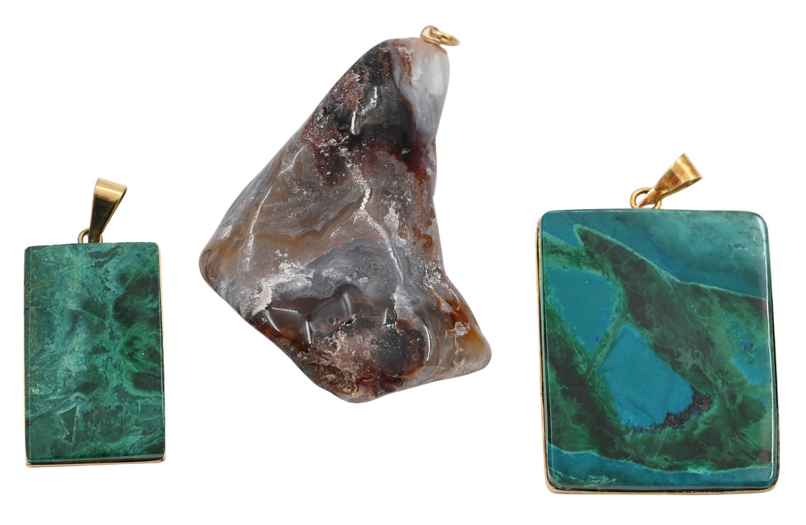 Three Stone and Gold Pendants (1 of 3)