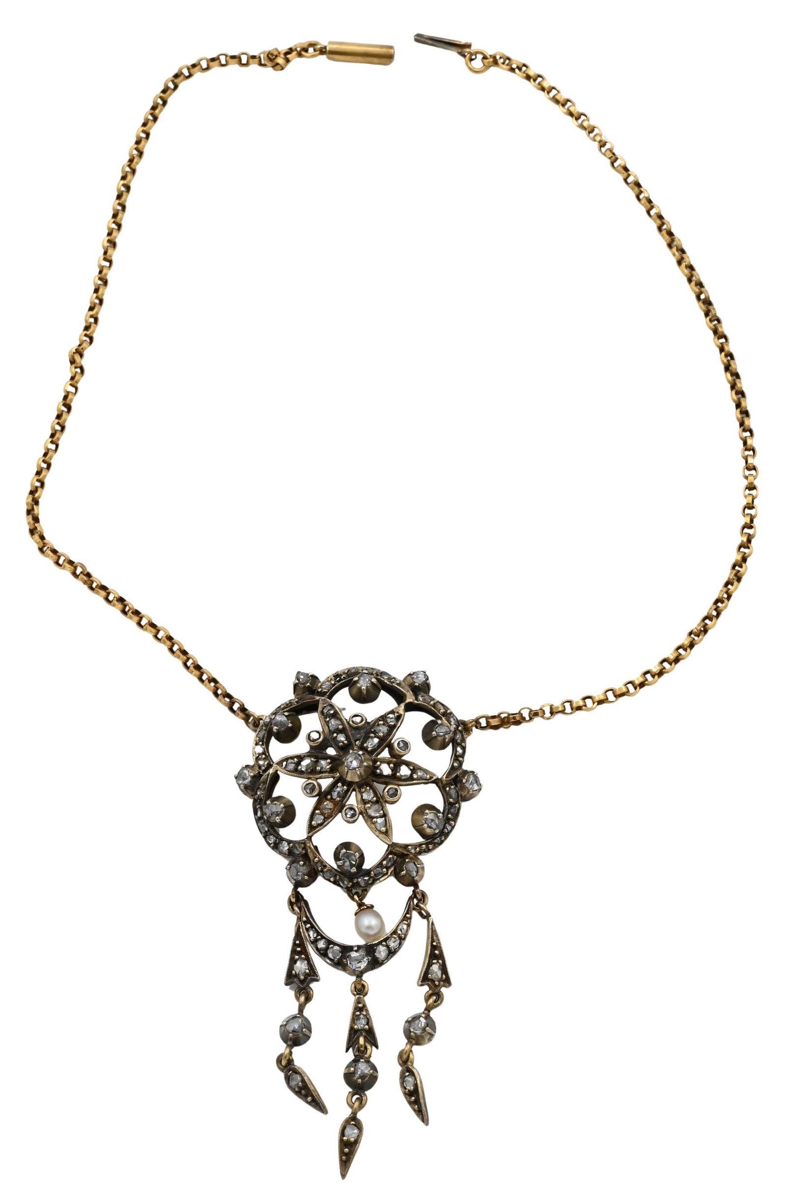 Gold and Diamond Victorian Mourning Necklace (1 of 5)