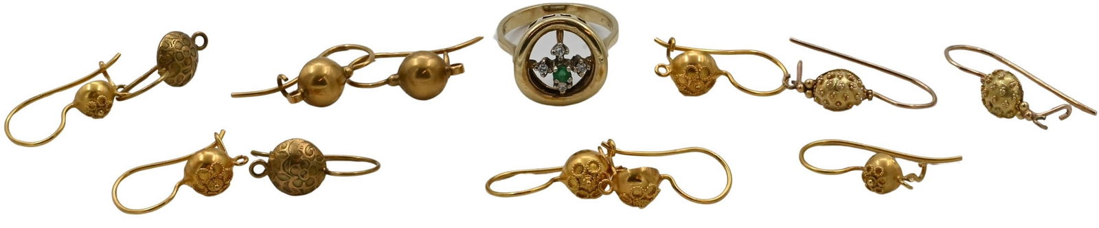 Six Pairs of 15K Yellow Gold Victorian Earrings (1 of 6)