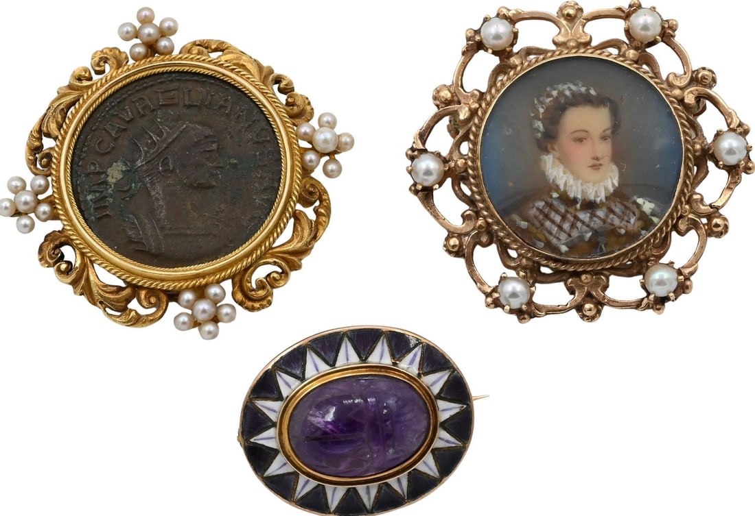 Three Victorian 14K Gold Brooches (1 of 4)