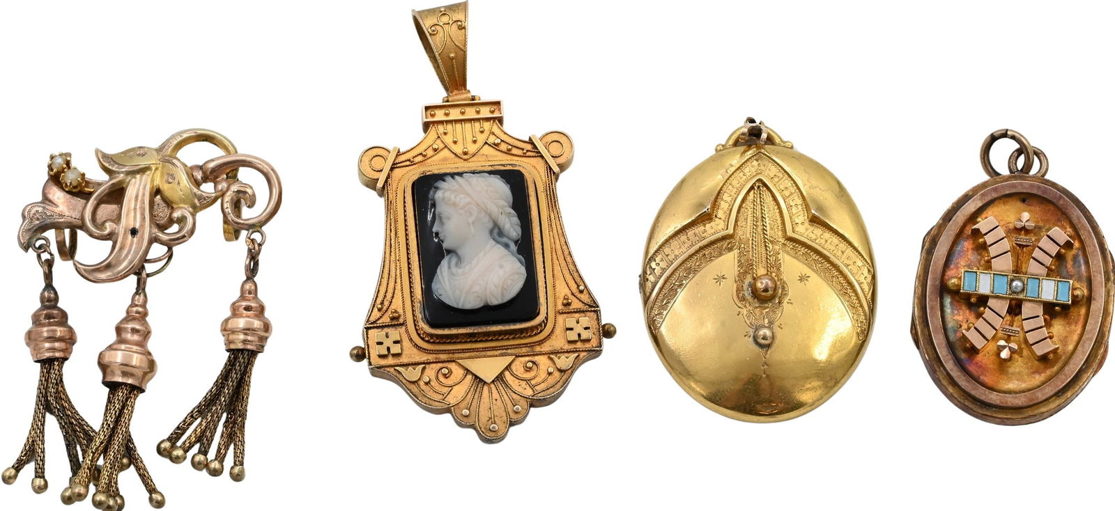 Group of Four Victorian Lockets and Pendants (1 of 5)