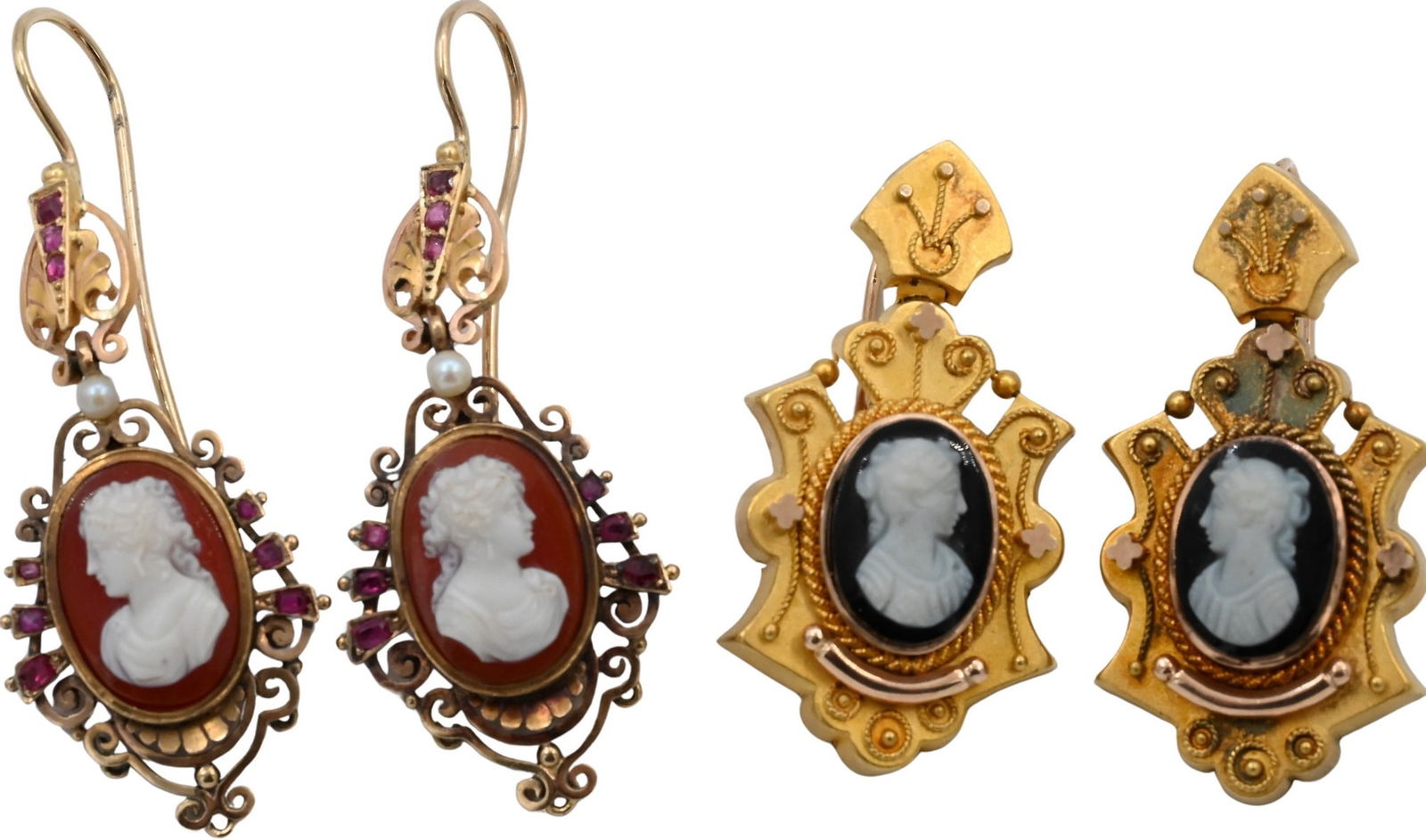 Two Pairs of Victorian 14K Gold Earrings (1 of 4)