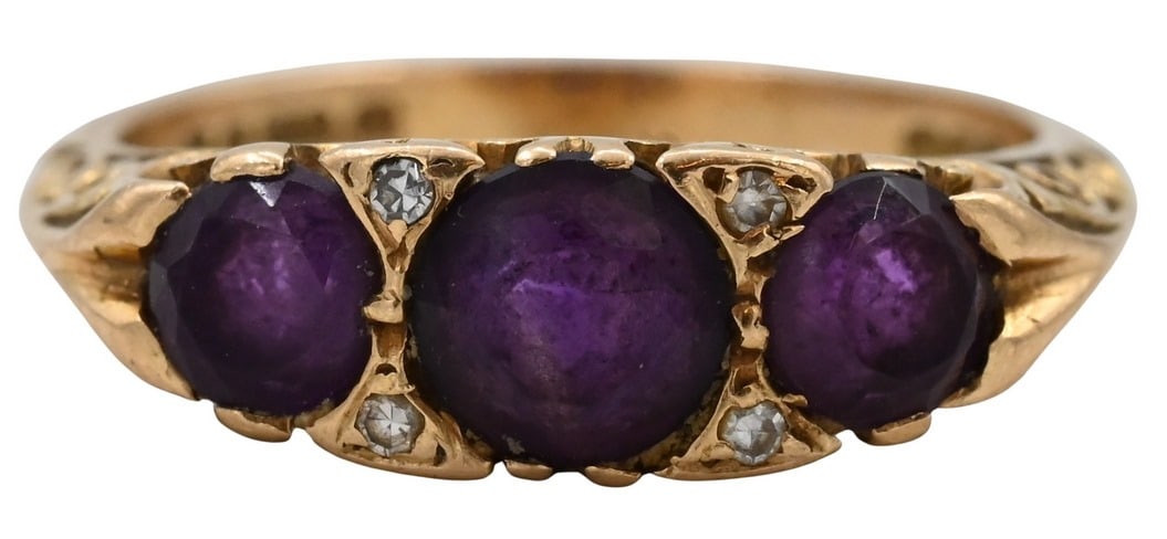 Alan John Whitest 18 Karat and Amethyst Ring (1 of 3)