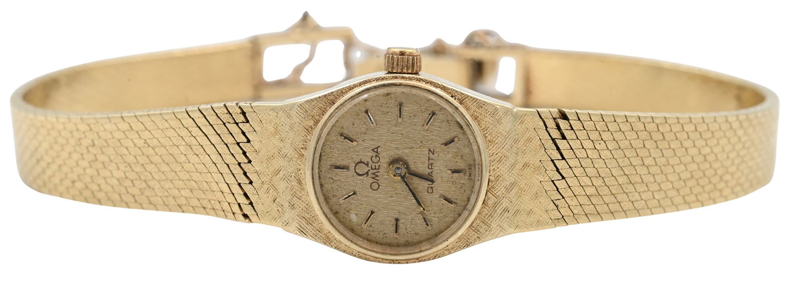 14 Karat Yellow Gold Omega Quartz Watch: 14 Karat Yellow Gold Omega Quartz Watch serial number 1375, 71SC movement total weight 20.9 grams, 16.4 milimeters