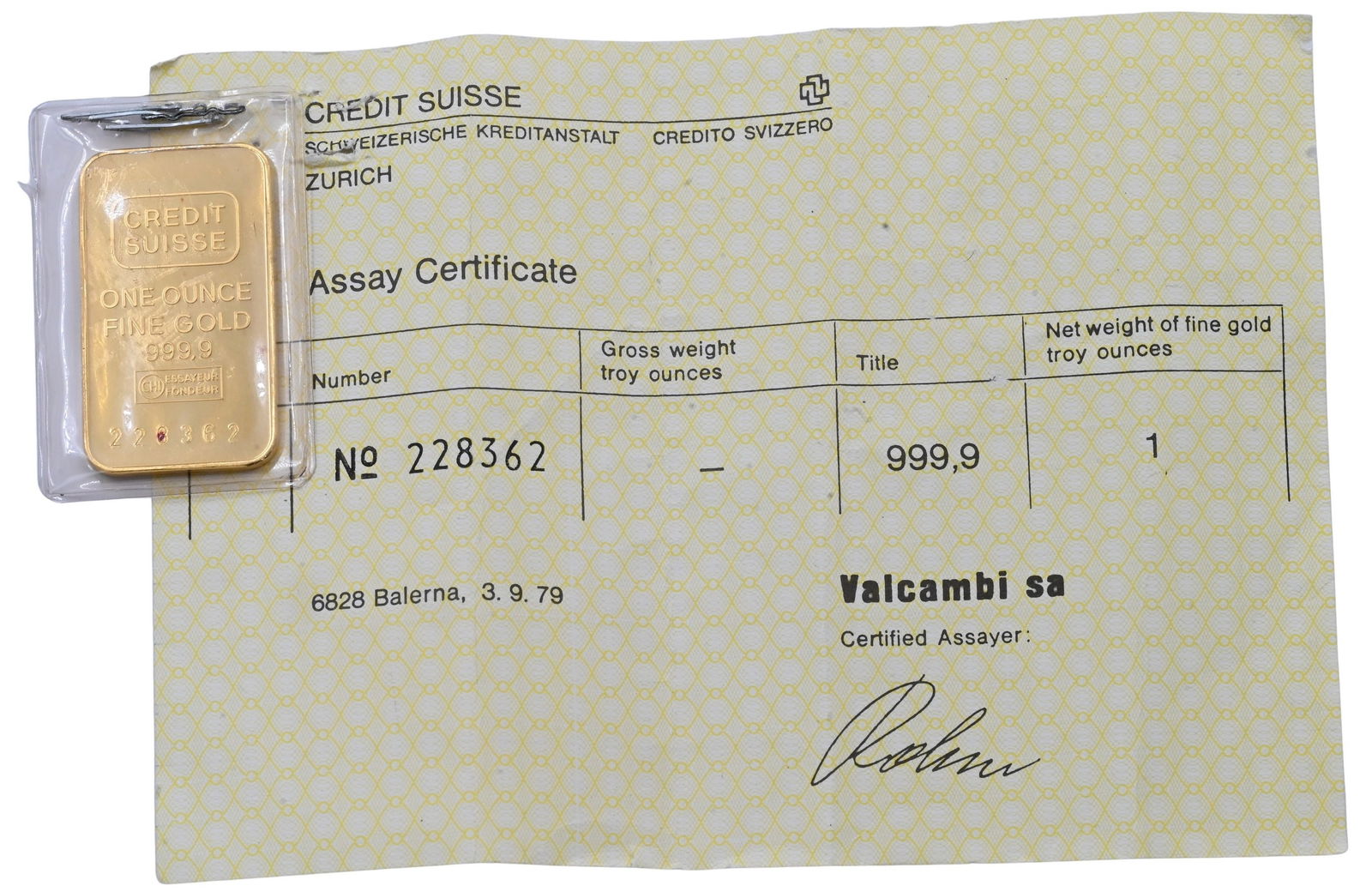 Credit Suisse 1 Ounce Gold Bar (1 of 3)