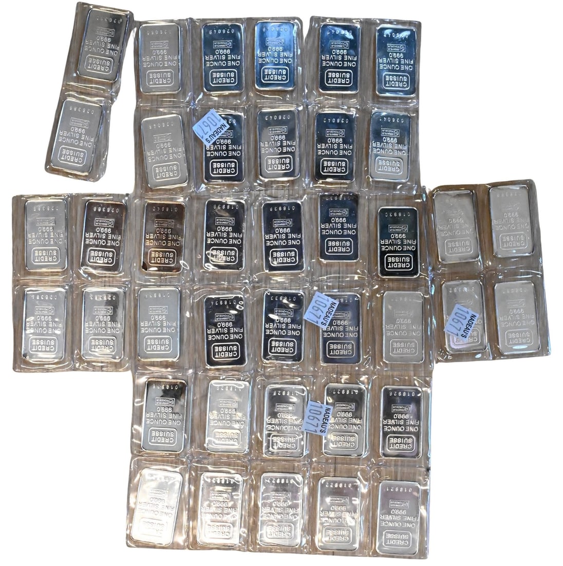 40 Credit Suisse 1 Ounce Silver Bars (1 of 3)