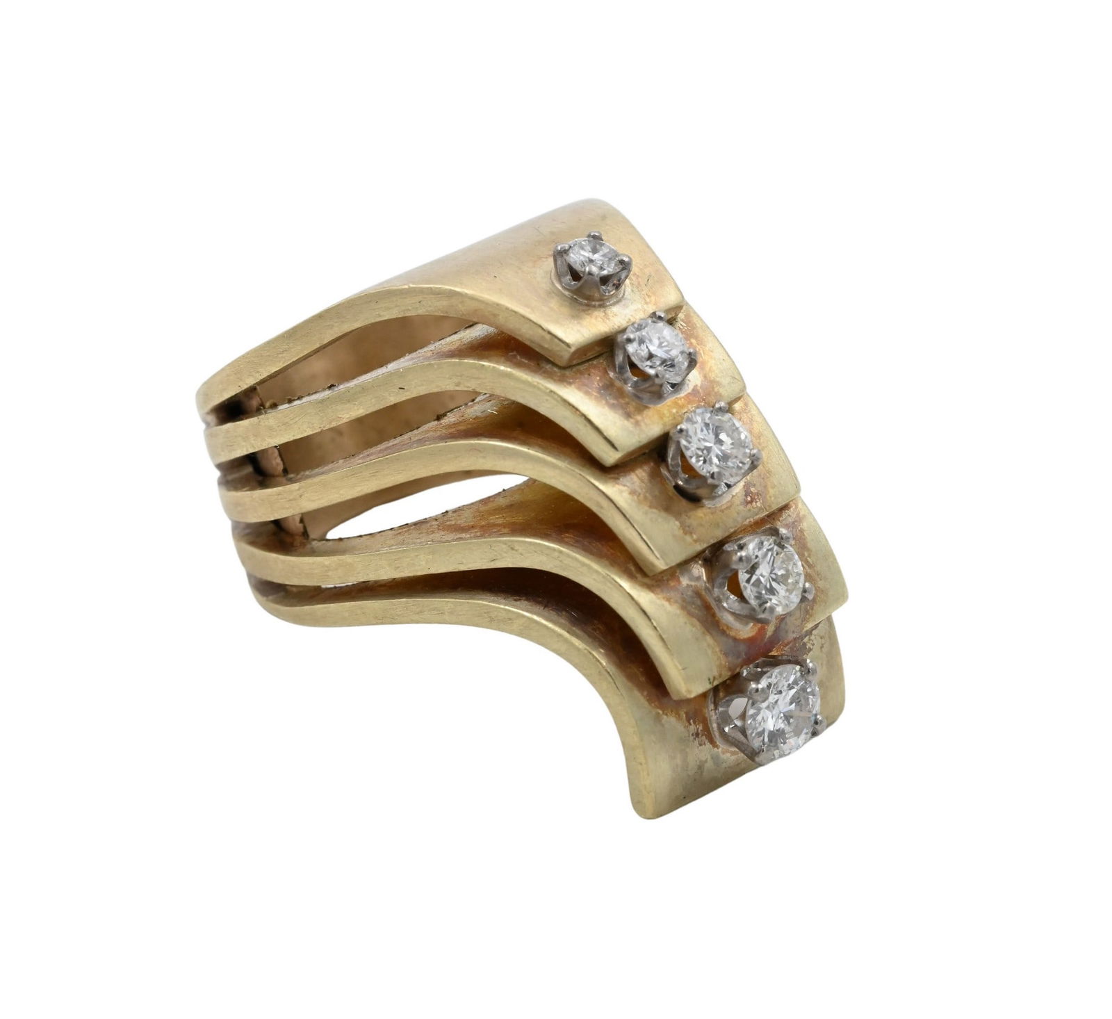 14K Yellow Gold Layered Design Ring (1 of 4)