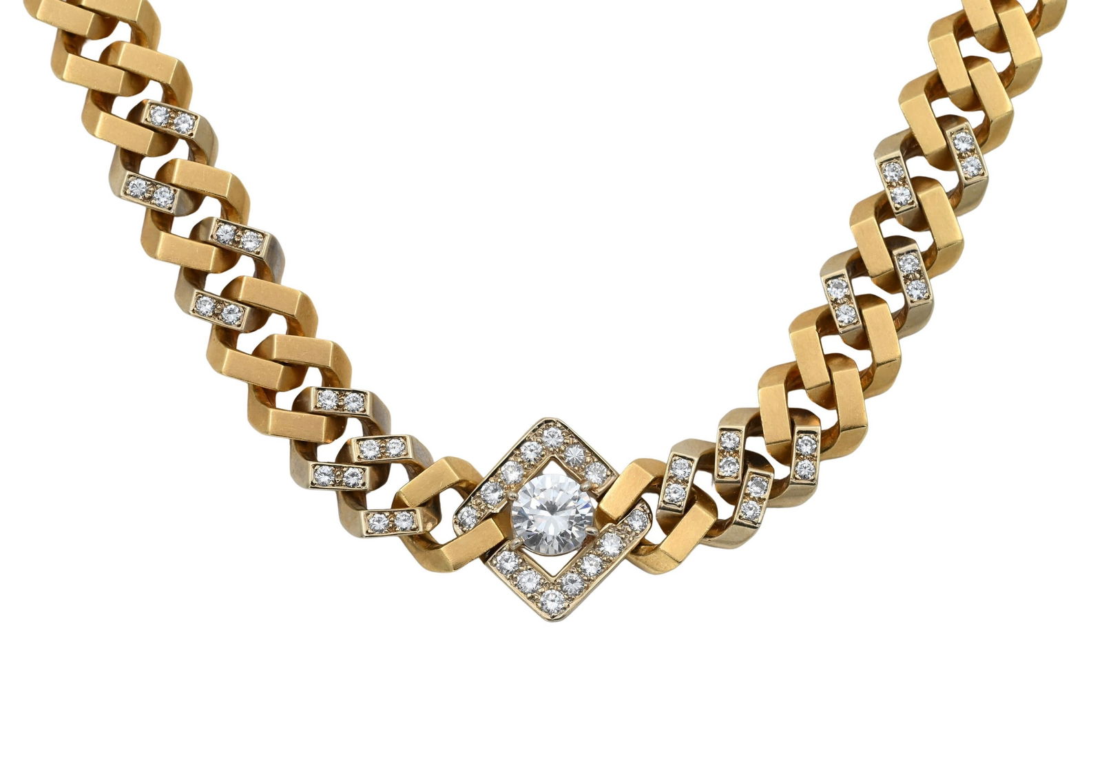 18K Yellow Gold and Diamond Necklace (1 of 5)