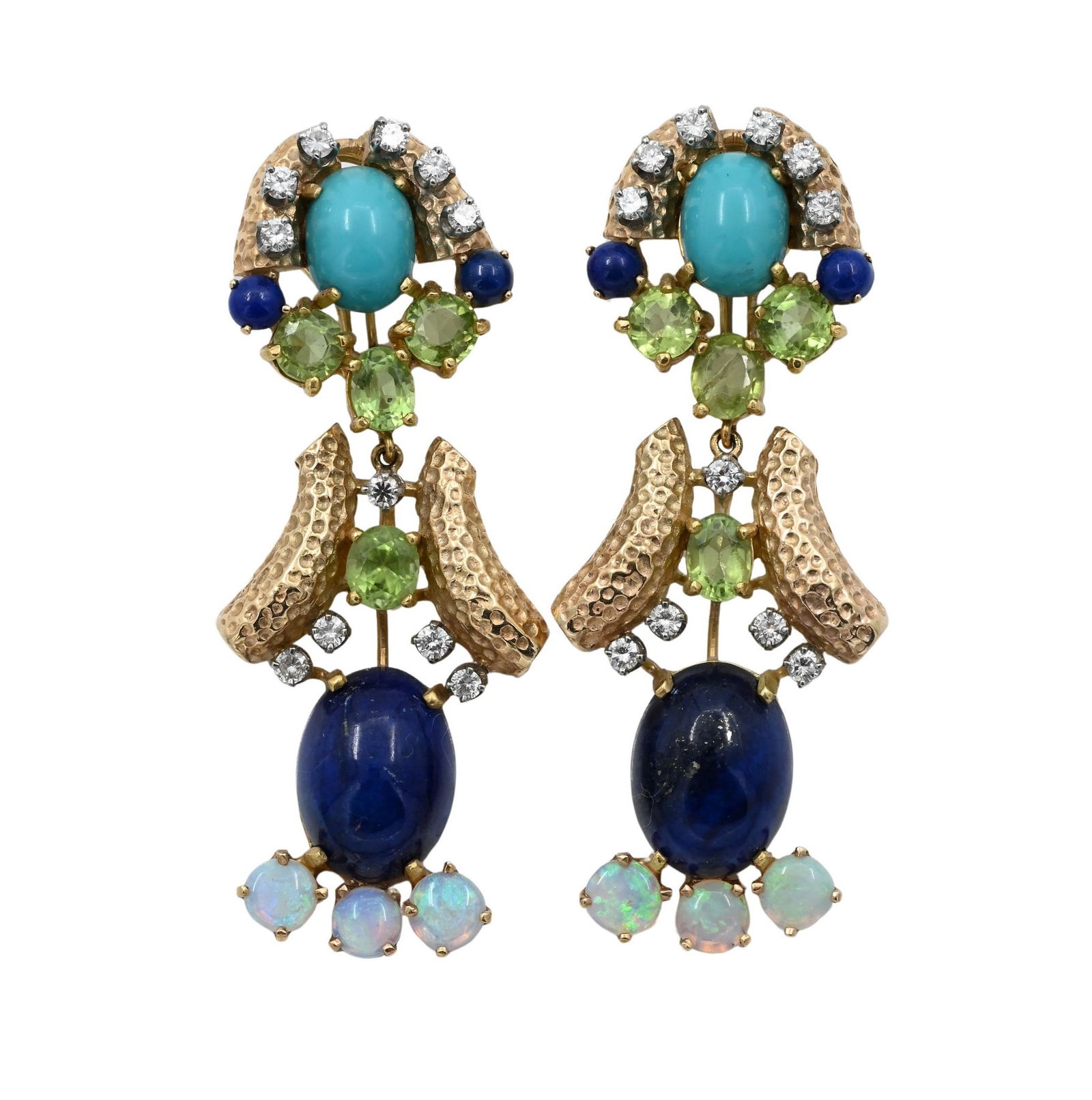Pair of 14K Yellow Gold and Gemstone Earrings (1 of 7)