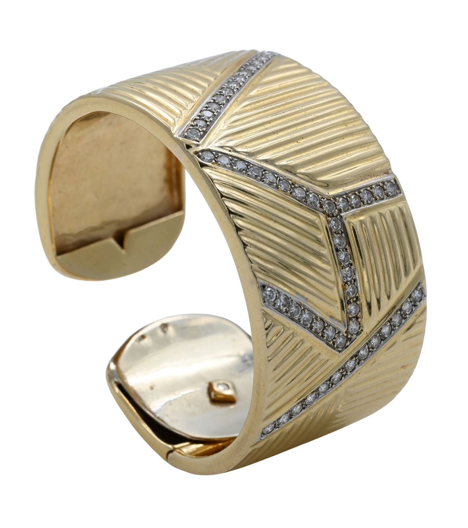 14K Yellow Gold and Diamond Cuff Bracelet (1 of 5)