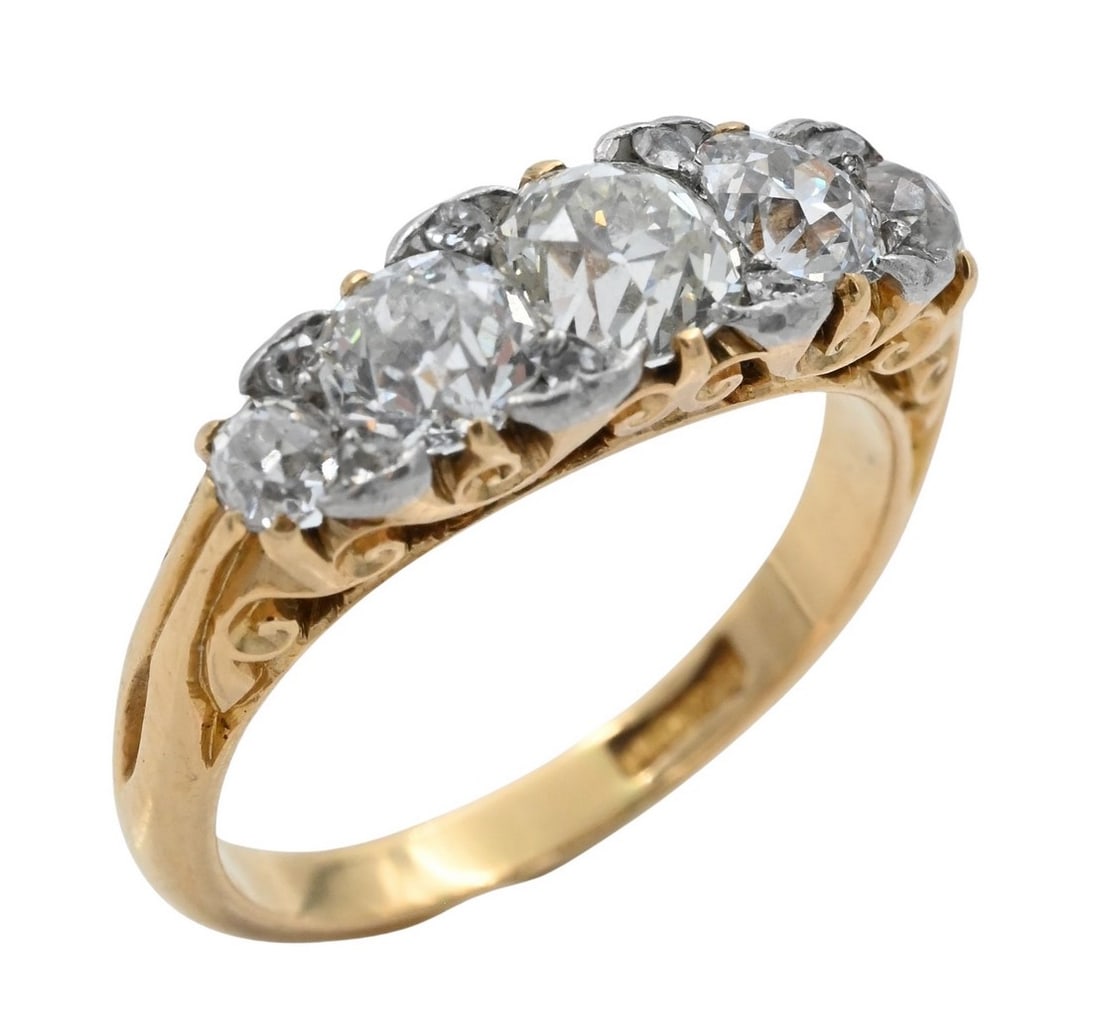 Five Stone Diamond Ring in 18K Setting (1 of 4)