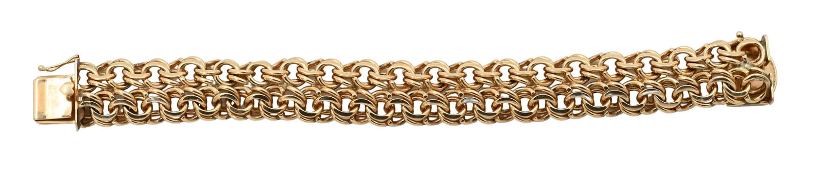 14K Yellow Gold Double Row Charm Bracelet (1 of 6)