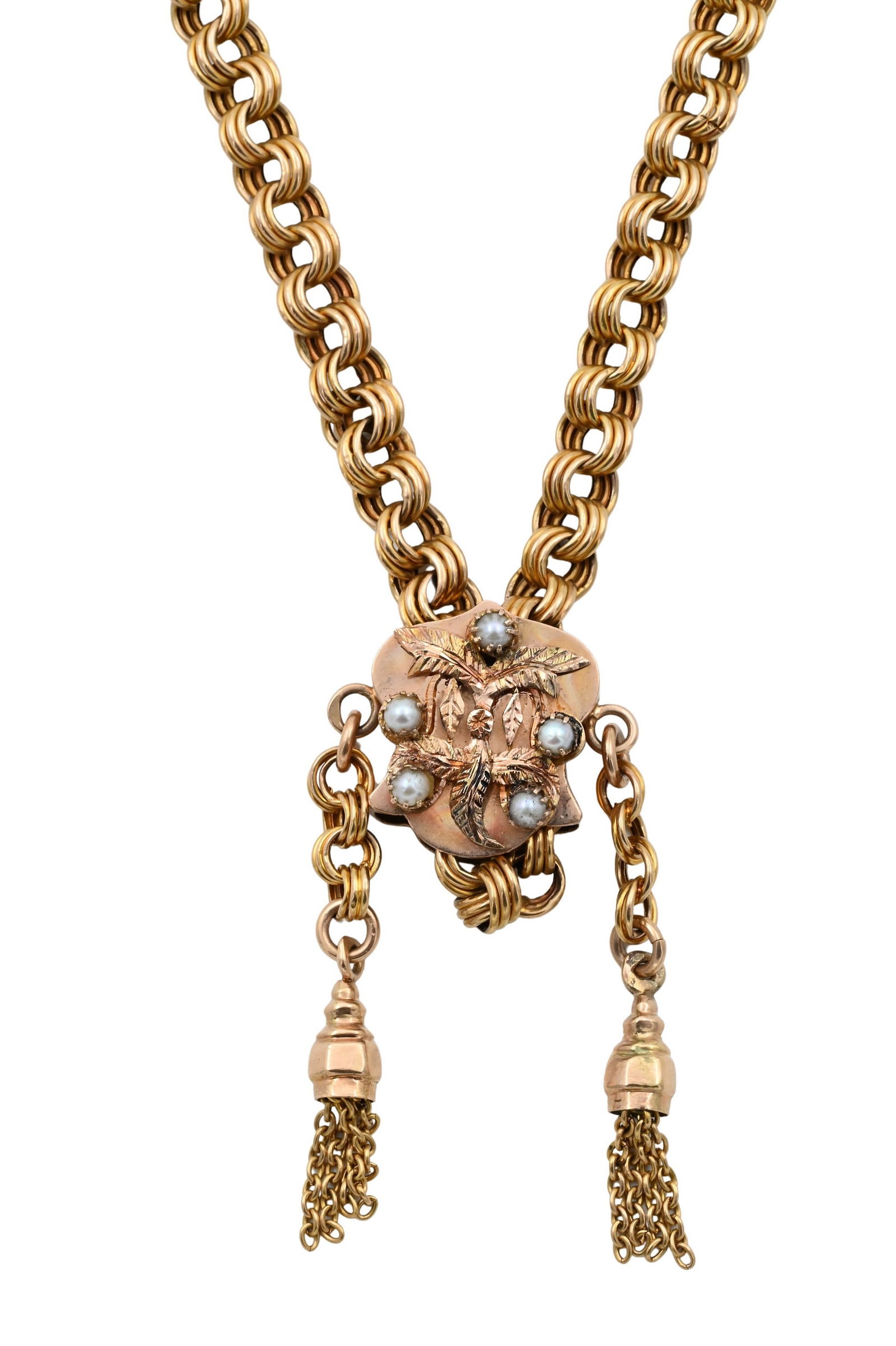 14K Yellow Gold Victorian Slide Watch Chain (1 of 3)