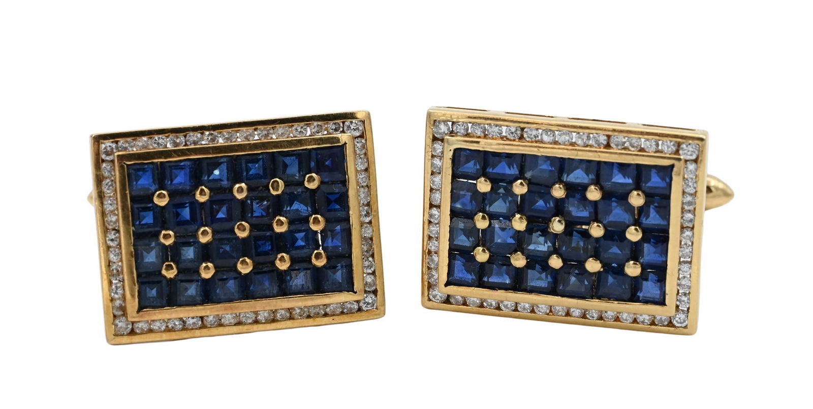 Pair of 18K Yellow Gold Cufflinks Channel (1 of 3)
