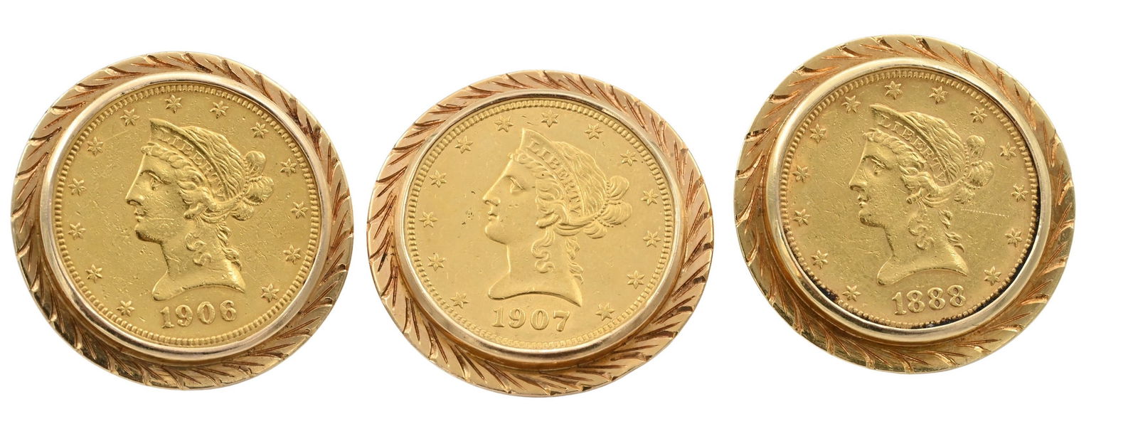 Three 18K Yellow Gold Cufflinks (1 of 6)