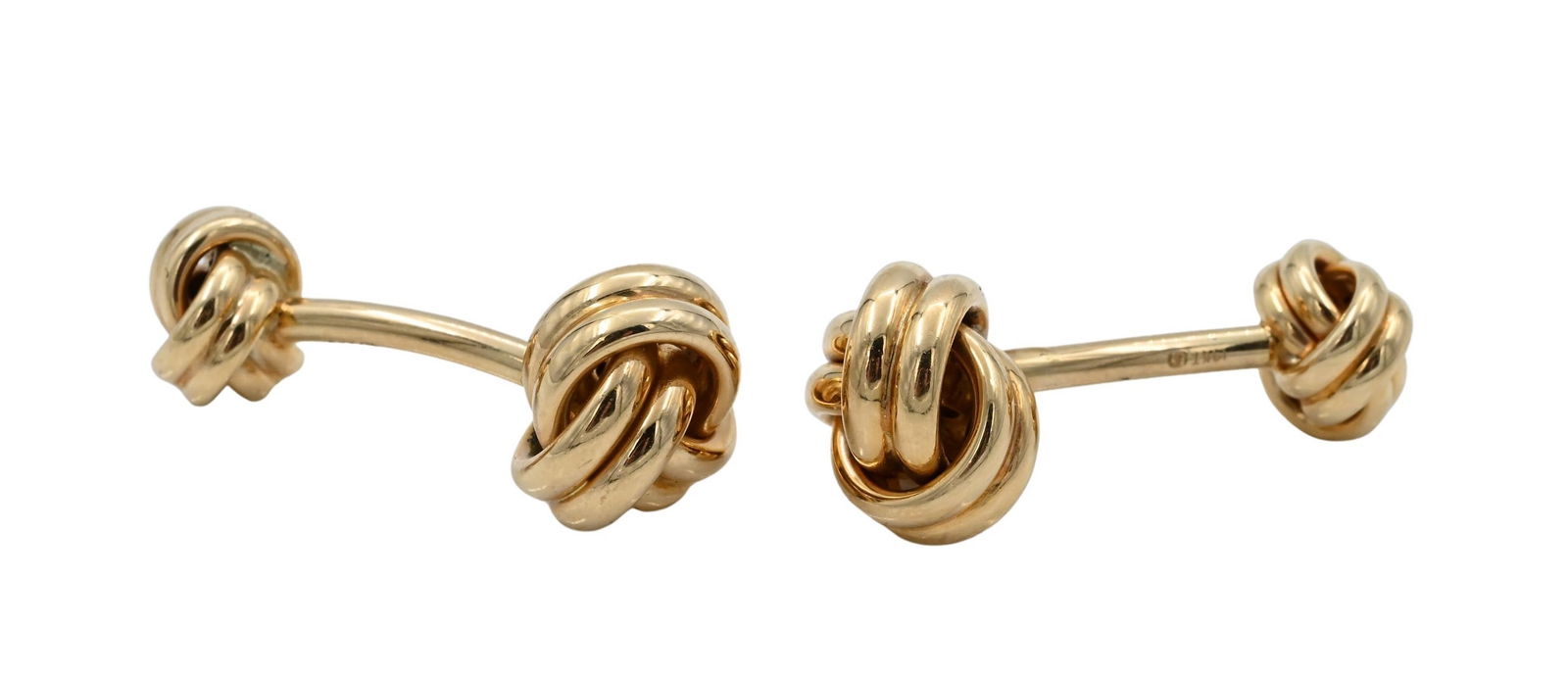 Pair of 14K Yellow Gold Double Love Knot Cufflinks (1 of 4)
