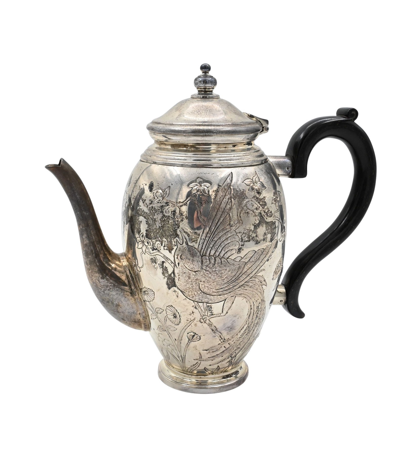 Tiffany and Company Sterling Silver Teapot in Japanese Pattern (1 of 4)