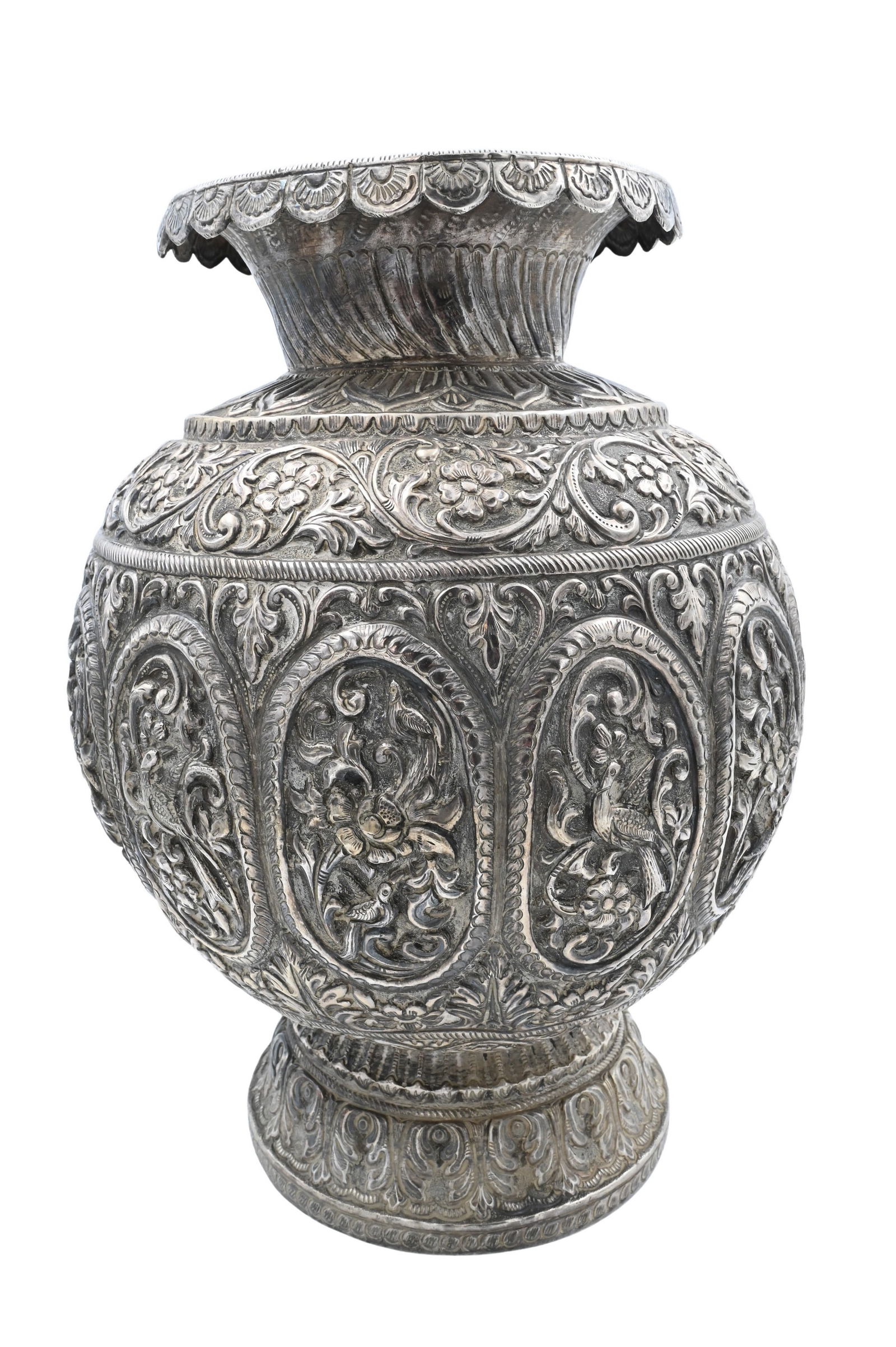 Large Round Indian Silver Vase (1 of 6)