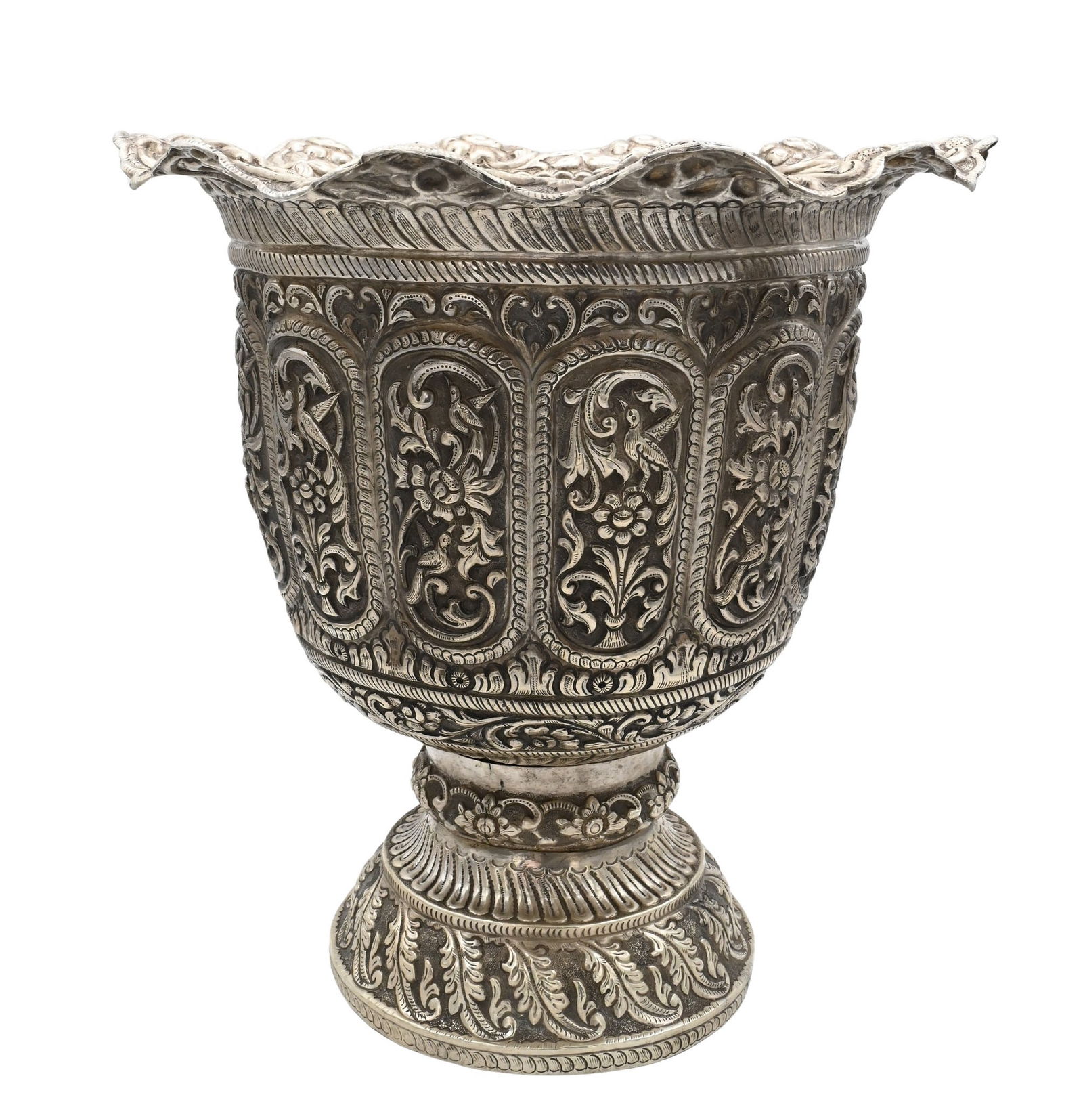 Large Two Piece Indian Silver Planter/Vase (1 of 8)