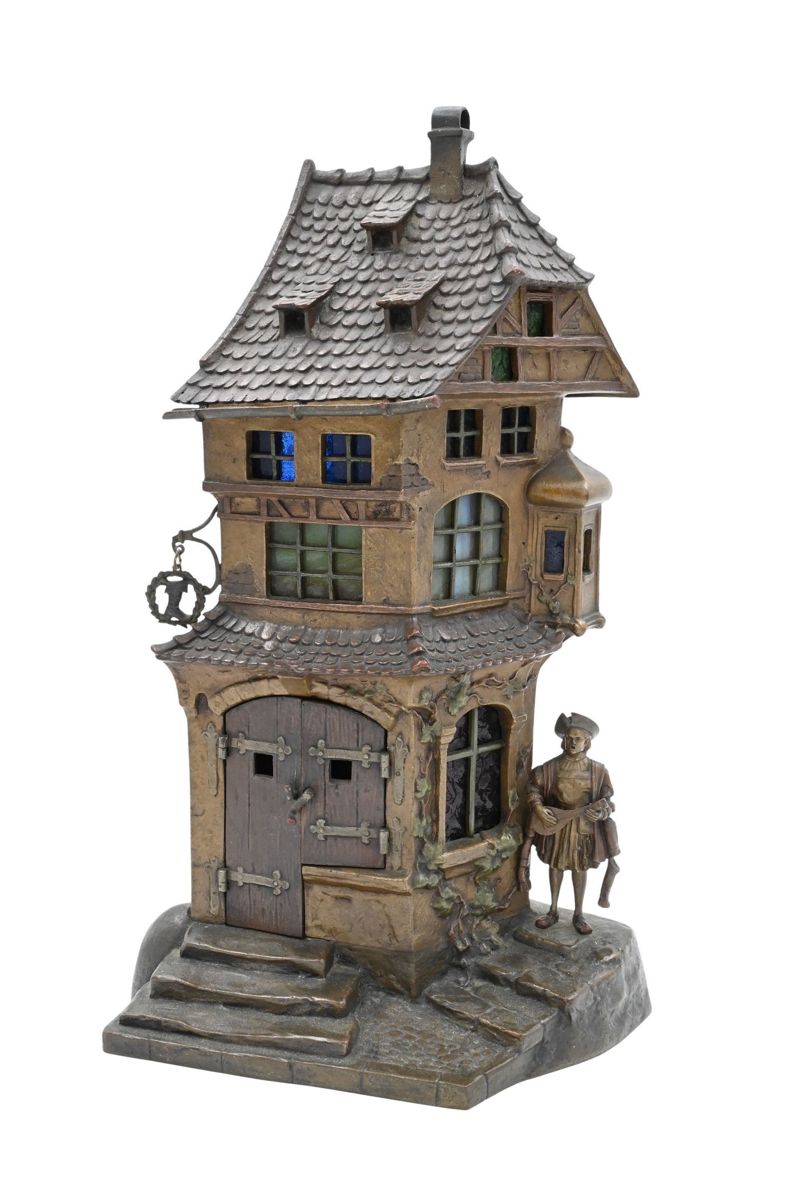 Franz Bergmann (Austrian 1861-1936) Austrian Cold Painted Bronze Lamp (1 of 10)