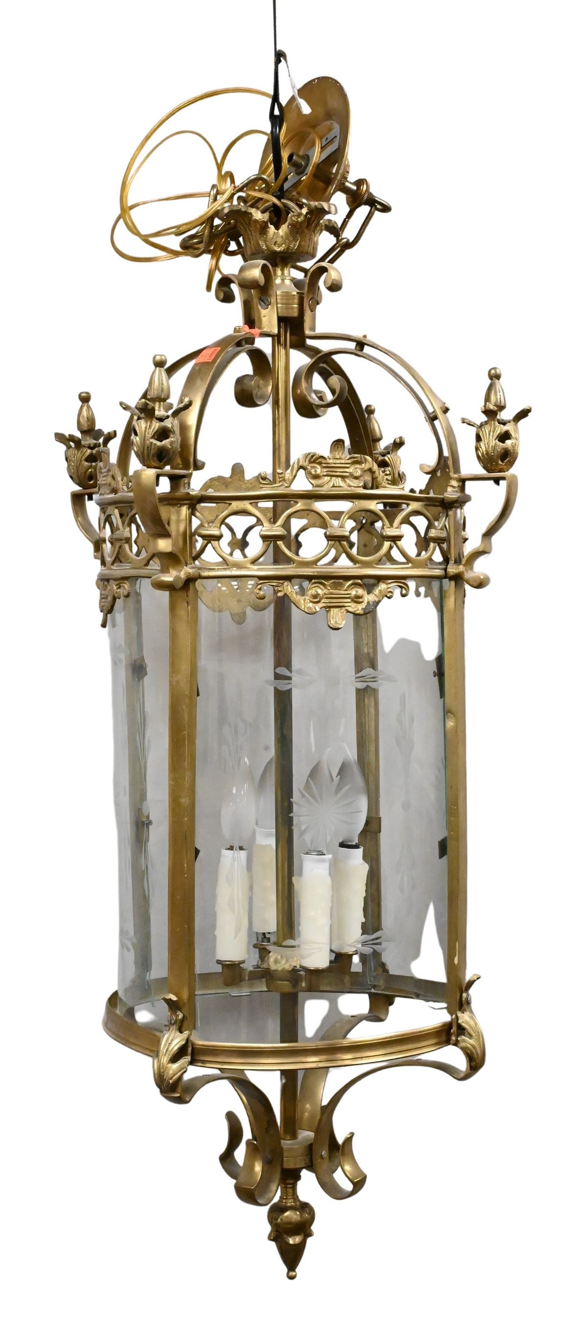 Neoclassical Gilt Bronze and Glass Hall Light (1 of 4)