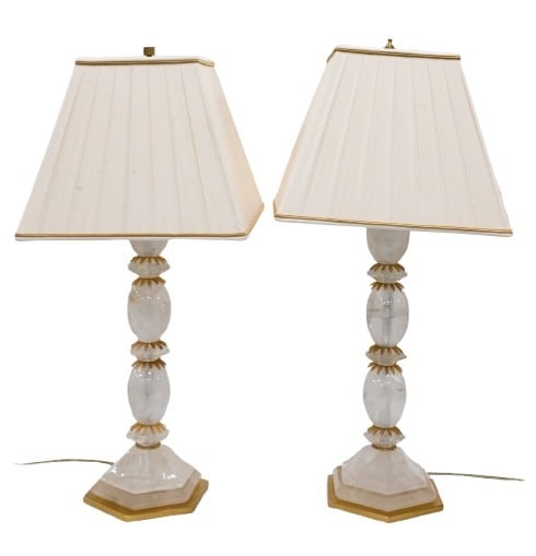 Pair of Rock Crystal and Gilt Metal Lamps (1 of 6)