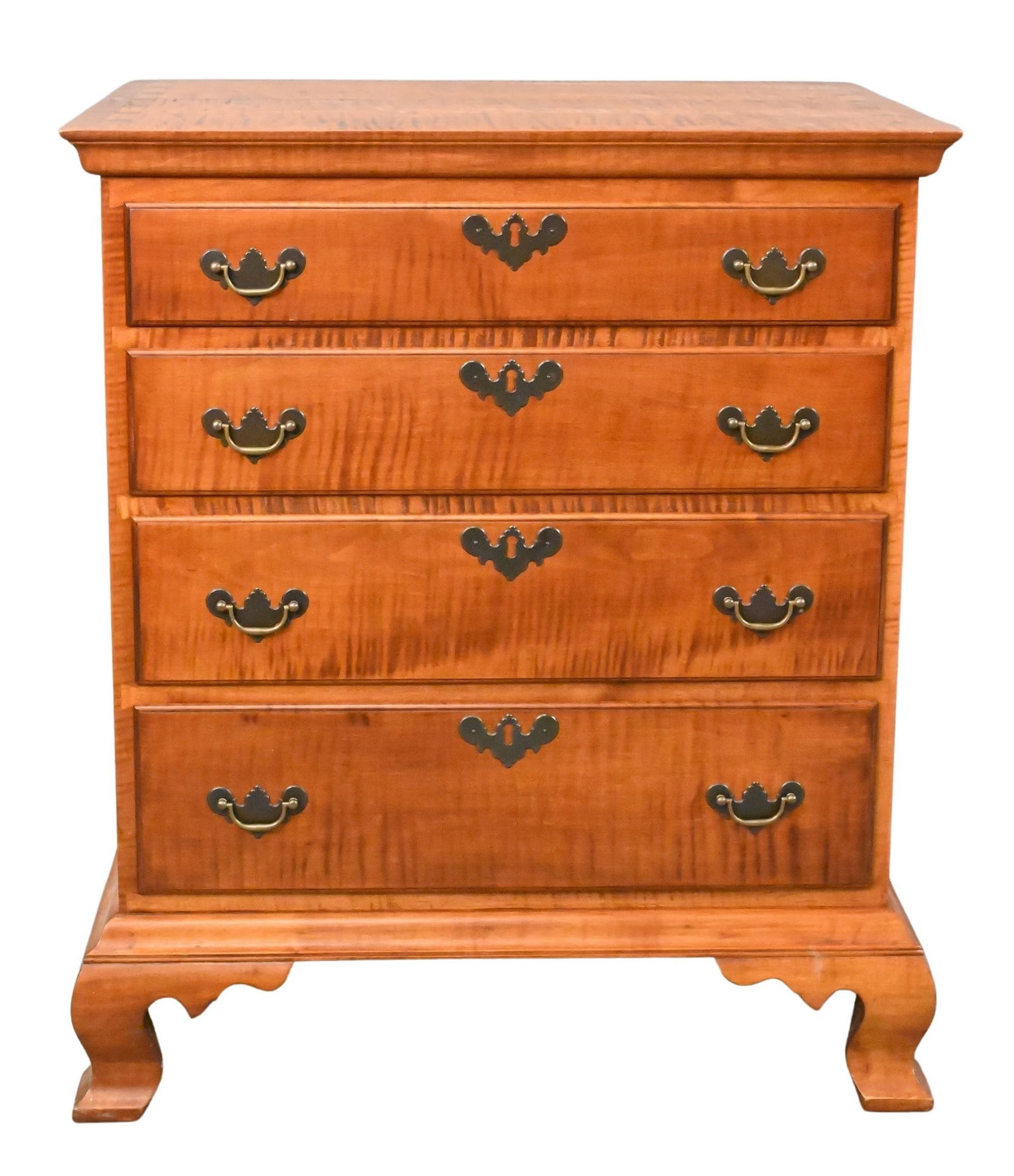 D.R. Dimes Tiger Maple Diminutive Four Drawer Chest (1 of 5)