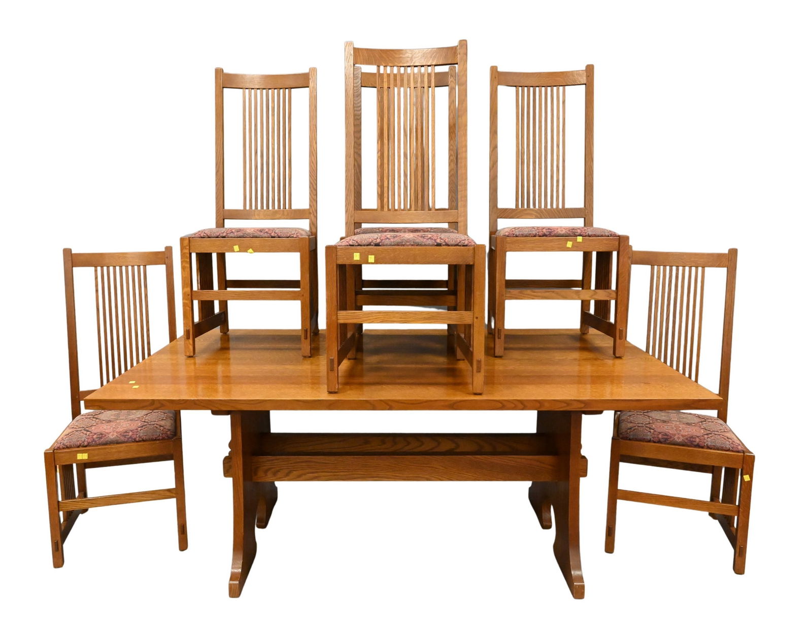 Stickley 
Mission 
Oak 
Seven 
Piece 
Dining 
Set (1 of 5)