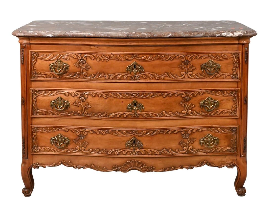 Louis XV Style Commode having Brown Marble Top (1 of 7)