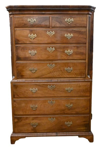 George III Walnut Chest on Chest in Two Parts (1 of 6)